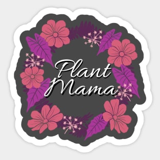 Plant Mama - Pink & Purple Plant Wreath Sticker